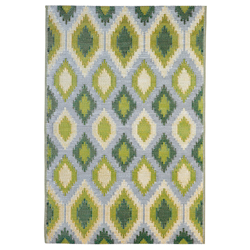 ReversibleWeather-resistant Rug 4'x6' Green and Yellow, 72'' x 48'' x 0.02'' inches