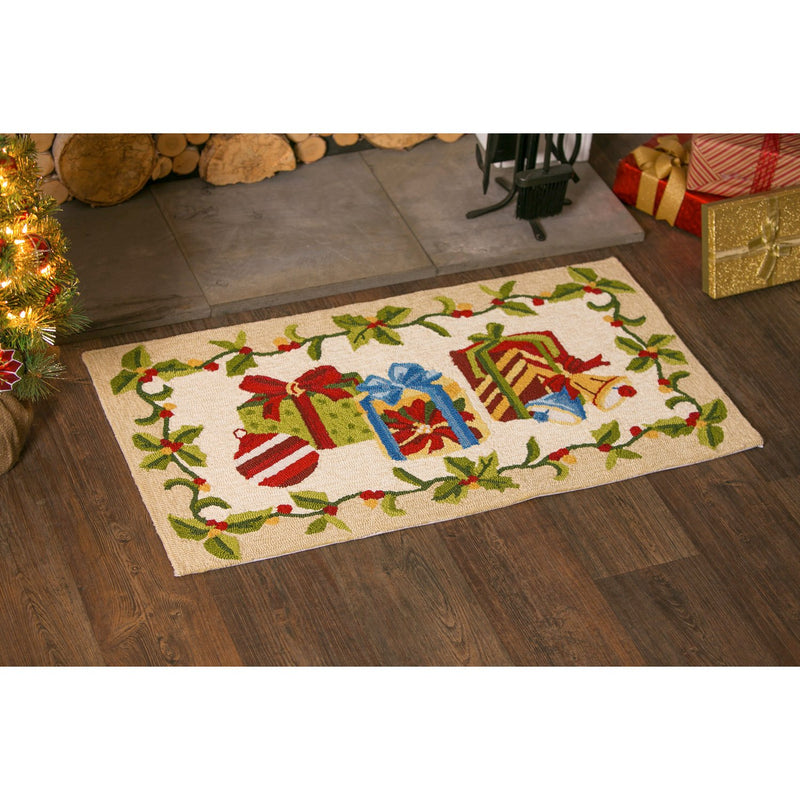 Indoor/Outdoor Hook Rug, Presents, 42'' x 24'' x 8'' inches