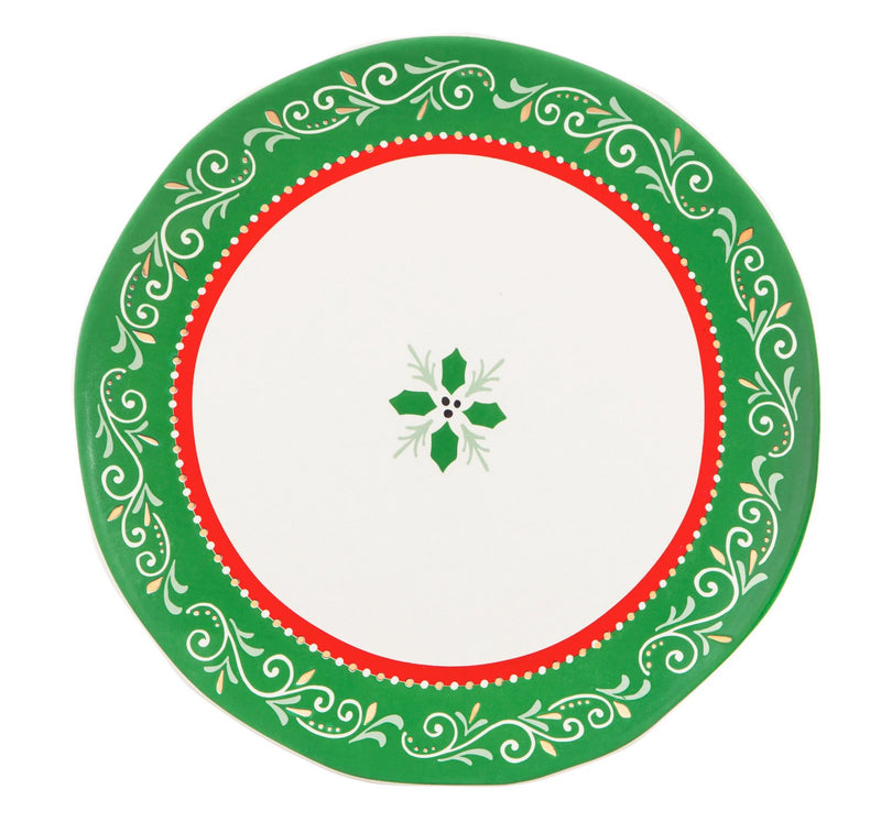 Cypress Home Christmas Traditions Ceramic Dinner Plate, 10 inches