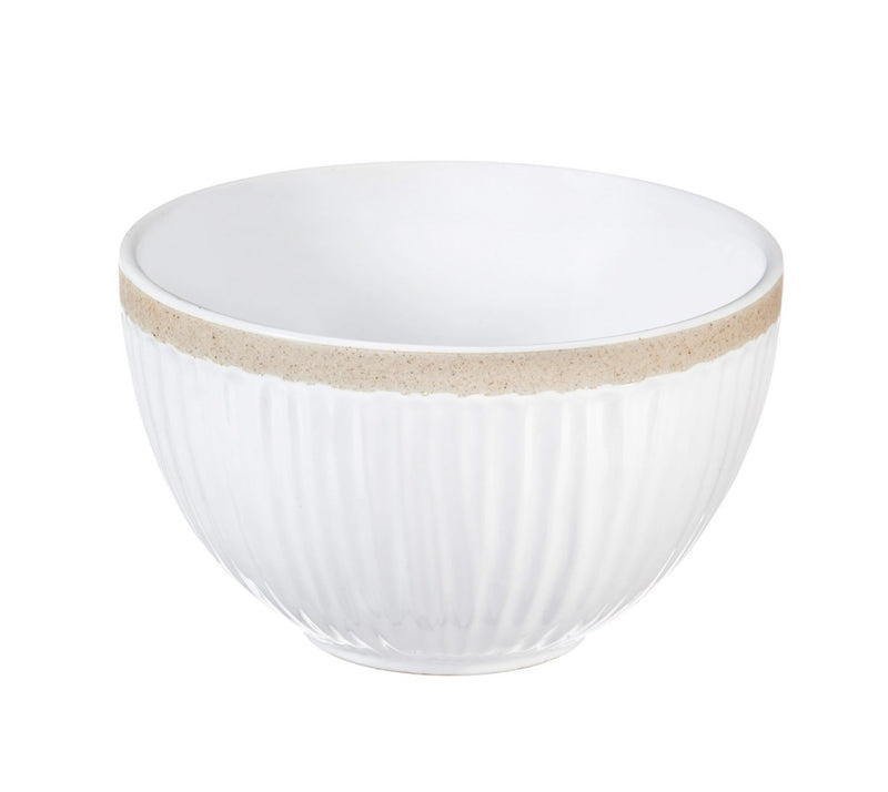 Cypress Home Picket Porcelain Ceramic Debossed Bowl
