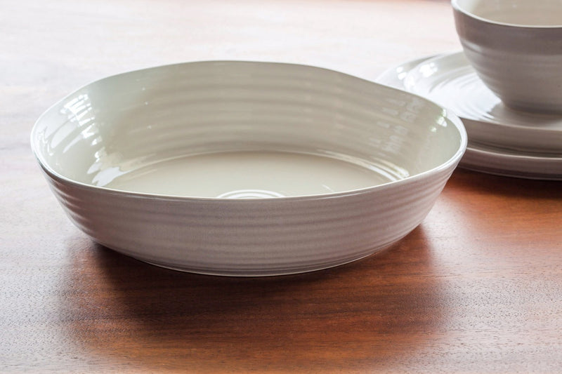 Cypress Ceramic Embossed Serving Bowl, 37 OZ, Shiloh Collection, 9.8'' x 9.8'' x 2.2'' inches