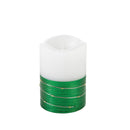 LED Half Metallic Swirl Flameless Candle with Timer Function, 2 Asst, Red/Green,3led222