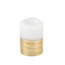LED Half Metallic Swirl Flameless Candle with Timer Function, 2 Asst, Gold/Silver,3led223