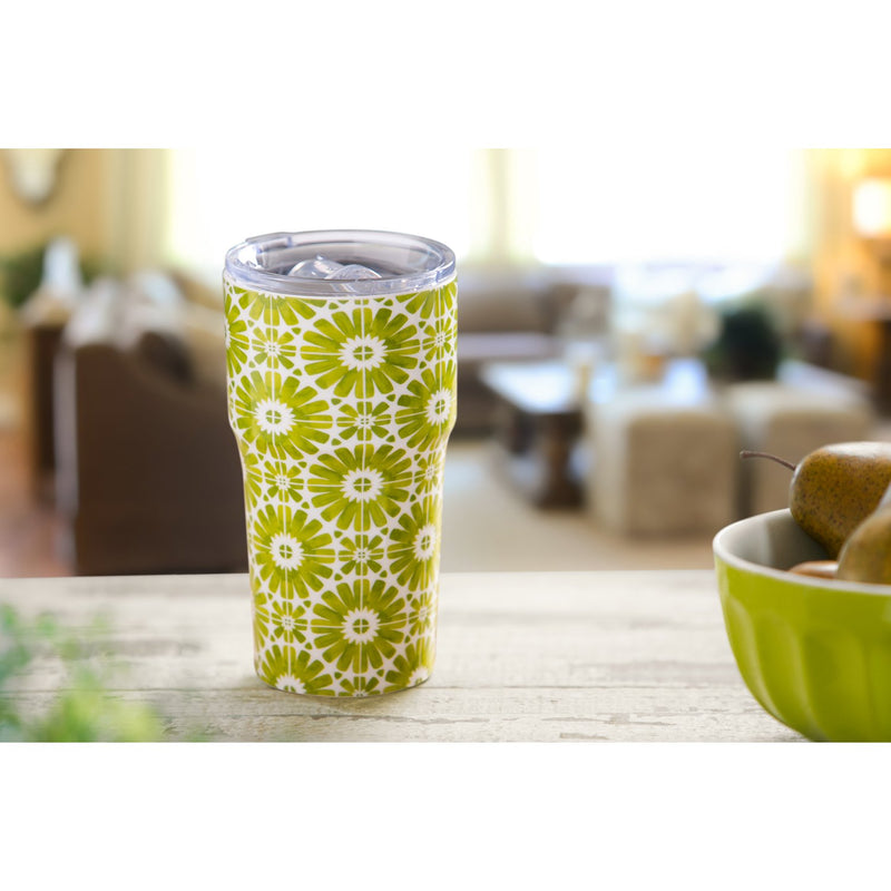 Green Gear Double Wall Ceramic Cup - 5 x 7 x 4 Inches