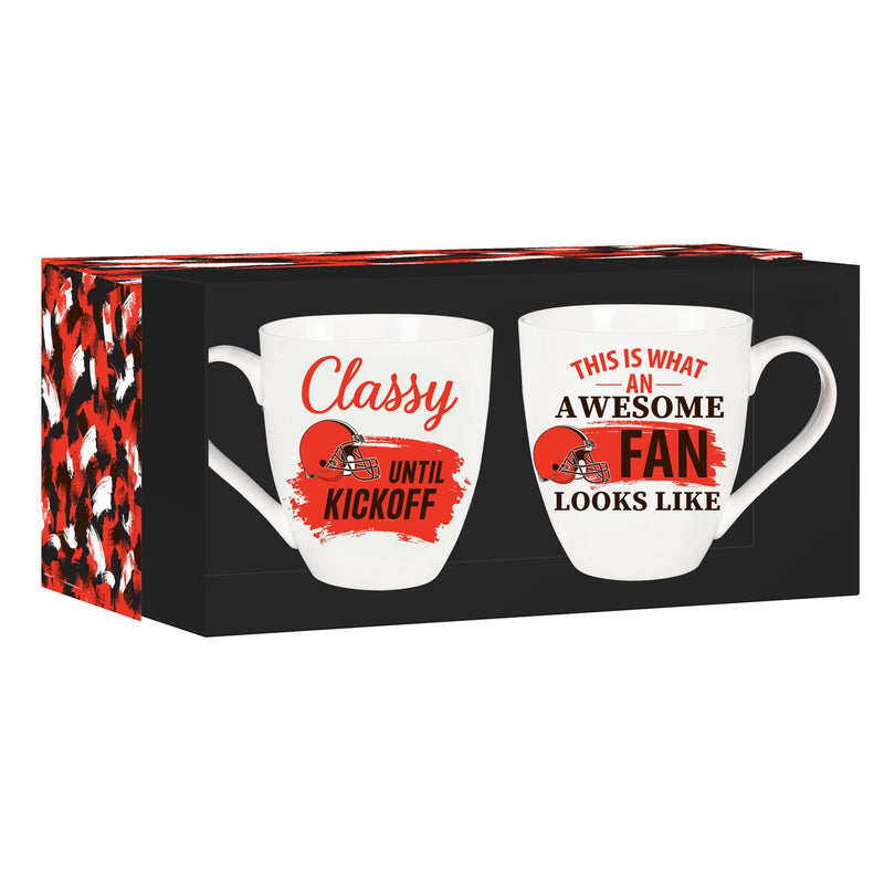 Cleveland Browns, Ceramic Cup O'Java 17oz Gift Set, 3.74"x3.74"x4.33"inches