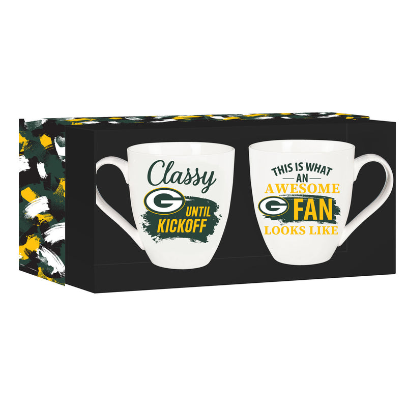 Green Bay Packers, Ceramic Cup O'Java 17oz Gift Set, 3.74"x3.74"x4.33"inches