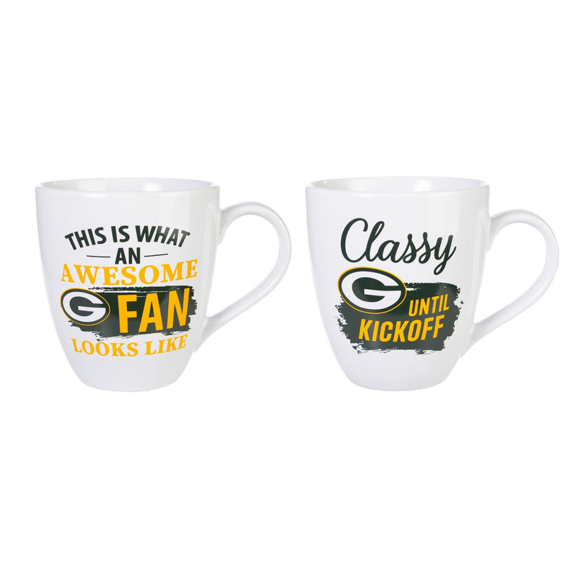Green Bay Packers, Ceramic Cup O'Java 17oz Gift Set, 3.74"x3.74"x4.33"inches