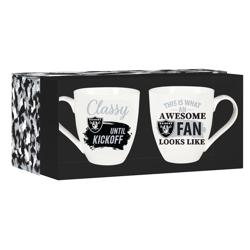 Las Vegas Raiders, Ceramic Cup O'Java 17oz Gift Set, 3.74"x3.74"x4.33"inches