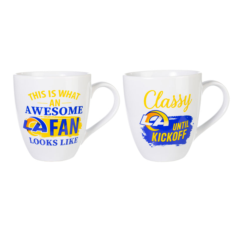 Los Angeles Rams, Ceramic Cup O'Java 17oz Gift Set, 3.74"x3.74"x4.33"inches