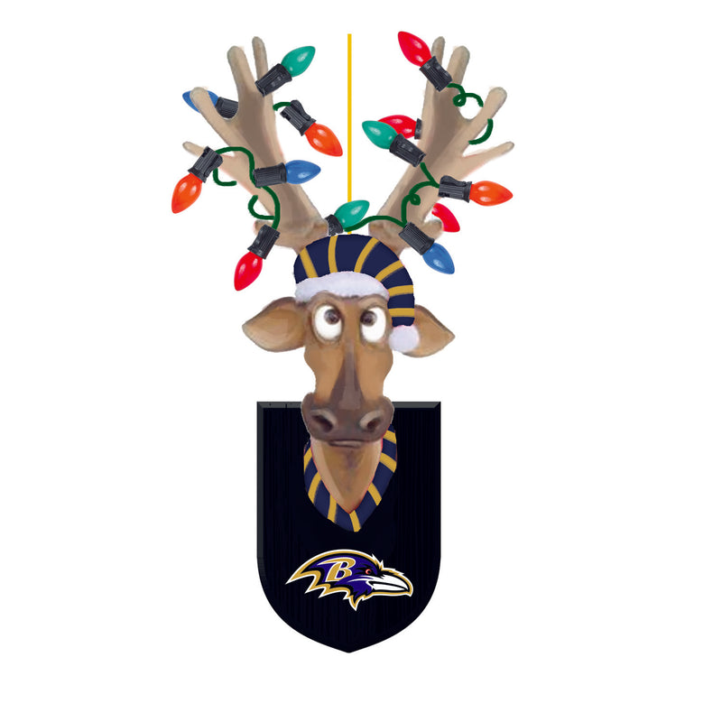Evergreen Baltimore Ravens, Resin Reindeer Orn, 1.57'' x 2.36 '' x 4.02'' inches