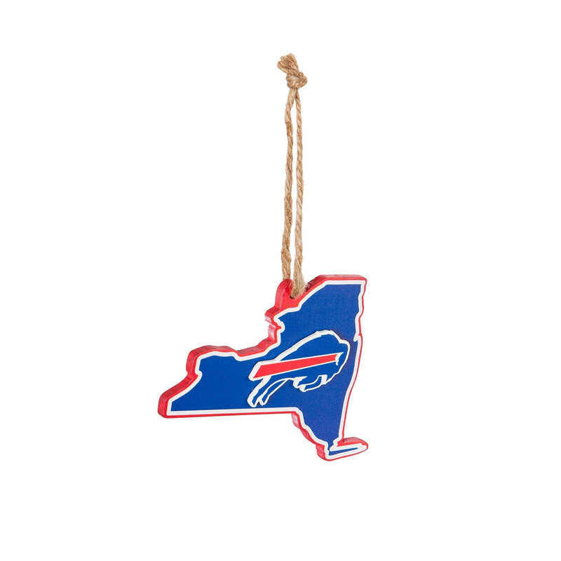 Team Sports America NFL Buffalo Bills Festive State Shaped Christmas Ornament - 5" Long x 5" Wide x 0.2" High