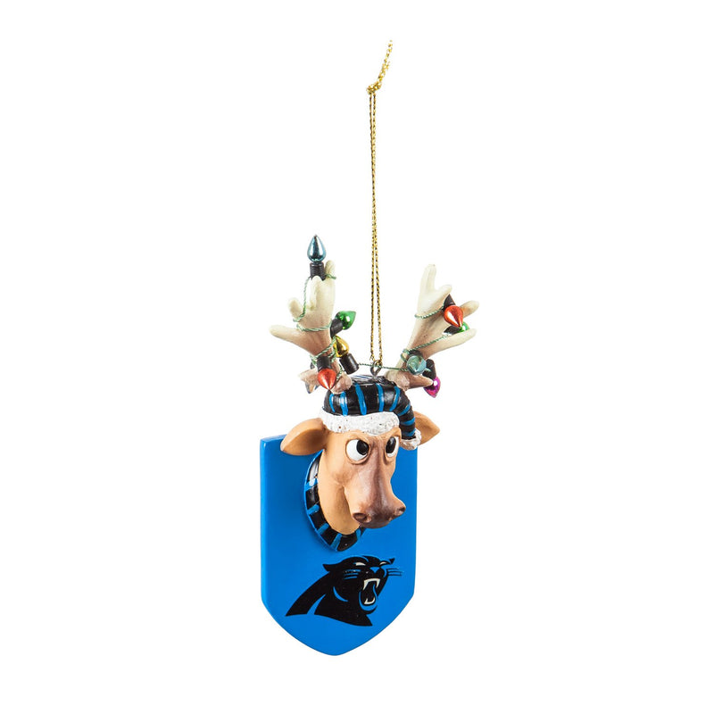 Carolina Panthers, Resin Reindeer Ornament Officially Licensed Decorative Ornament for Sports Fans