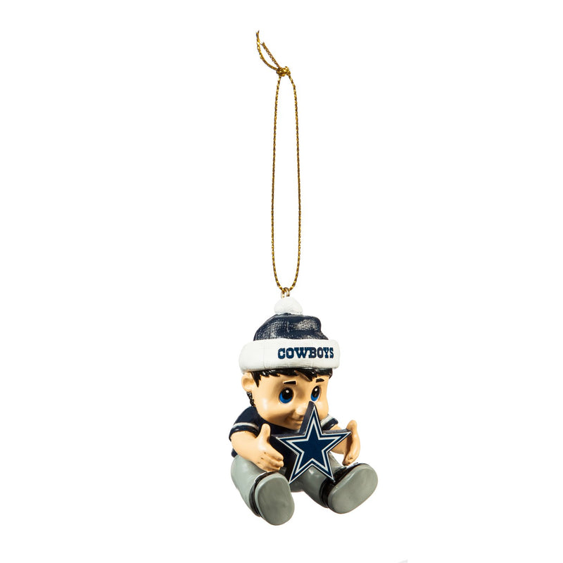 Team Sports America NFL Dallas Cowboys Remarkable Adorable Lil Fan Christmas Ornament - 2" Long x 2" Wide x 3" High