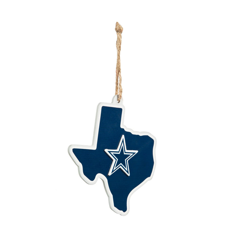 Team Sports America NFL Dallas Cowboys Festive State Shaped Christmas Ornament - 5" Long x 5" Wide x 0.2" High