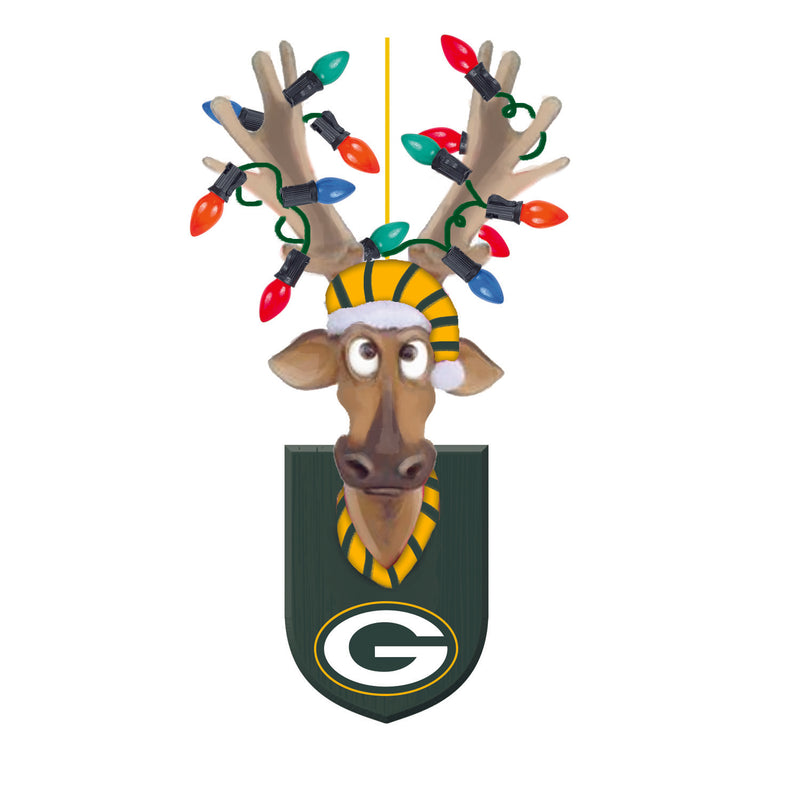 Green Bay Packers, Resin Reindeer Ornament Officially Licensed Decorative Ornament for Sports Fans