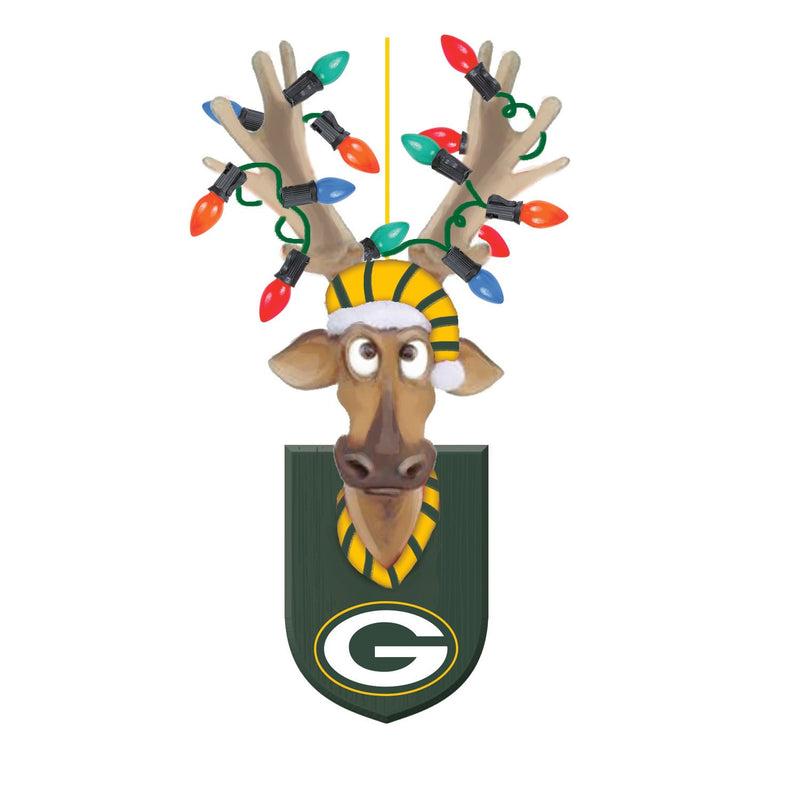 Green Bay Packers, Resin Reindeer Orn,3ot3811rro