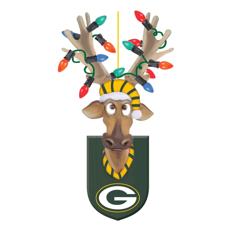 Green Bay Packers, Resin Reindeer Ornament Officially Licensed Decorative Ornament for Sports Fans