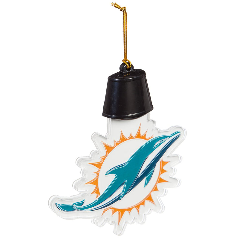 Team Sports America Miami Dolphins Radiant Lit Acrylic Team Icon Ornament