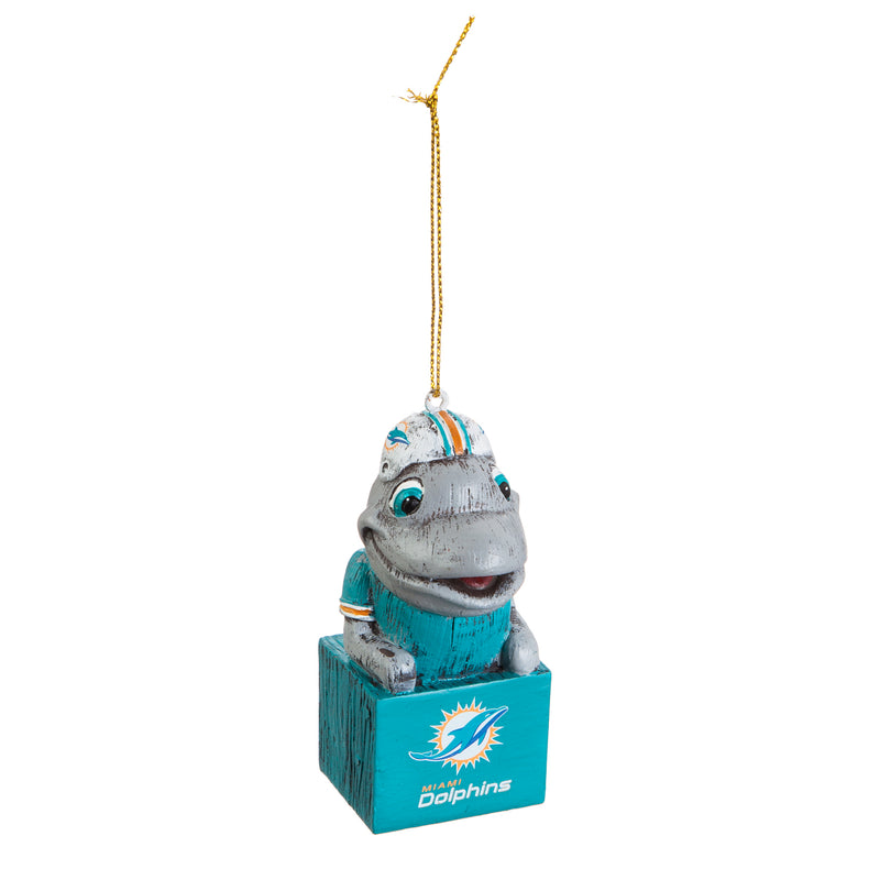 Evergreen NFL Miami Dolphins Tiki Design Ornament, Team Color, One Size