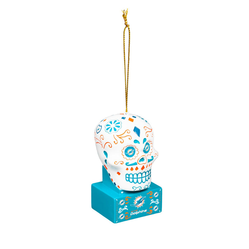 Miami Dolphins, Sugar Skull Orn,3ot3816sk