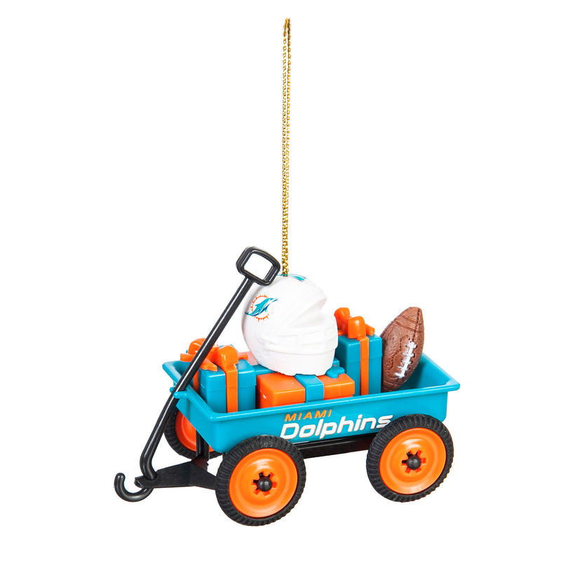 Team Sports America Miami Dolphins Team Wagon Ornament Christmas and Decor for Football Fans