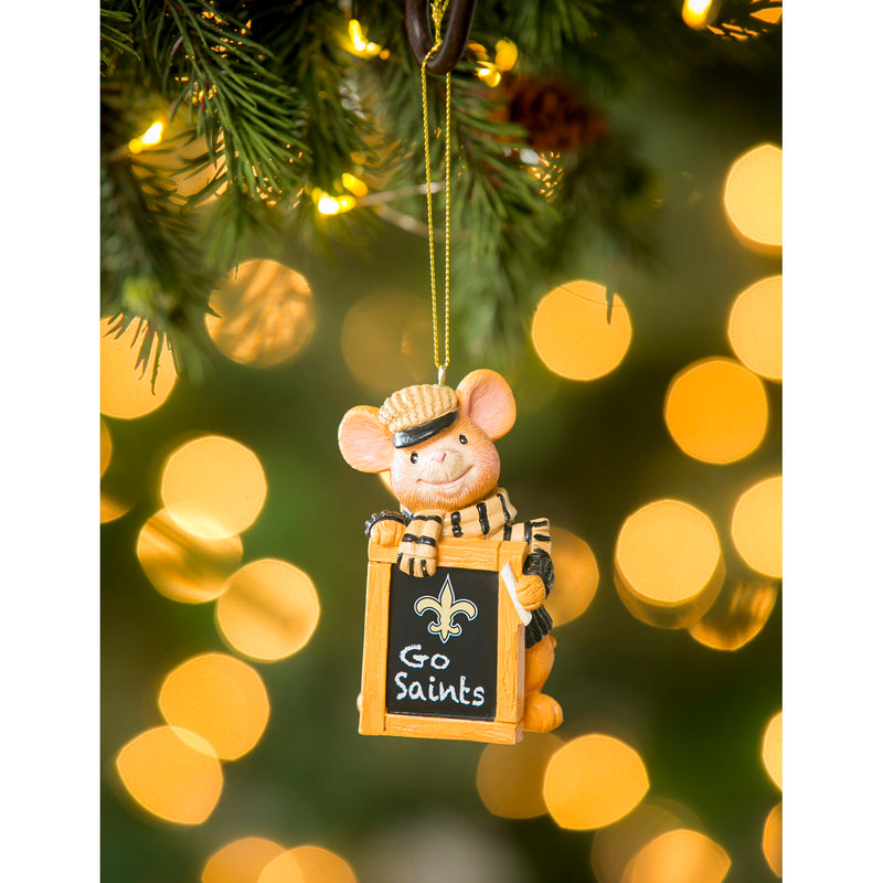 New Orleans Saints, Holiday Mouse Ornament Officially Licensed Decorative Ornament for Sports Fans Ornament