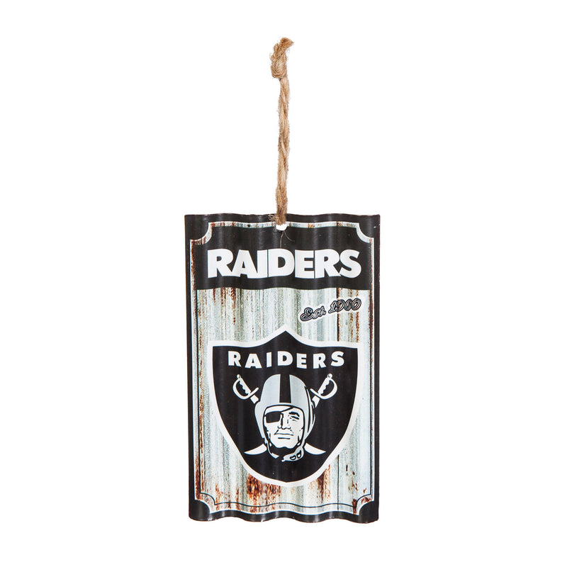 Evergreen Enterprises Oakland Raiders, Metal Corrugate Ornament, 3.25'' x 5 '' x 0.5'' inches