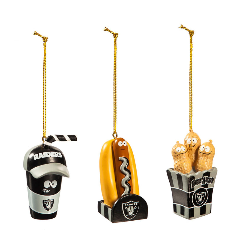 Las Vegas Raiders, Snack Pack Ornament Set Officially Licensed Decorative Ornament for Sports Fans