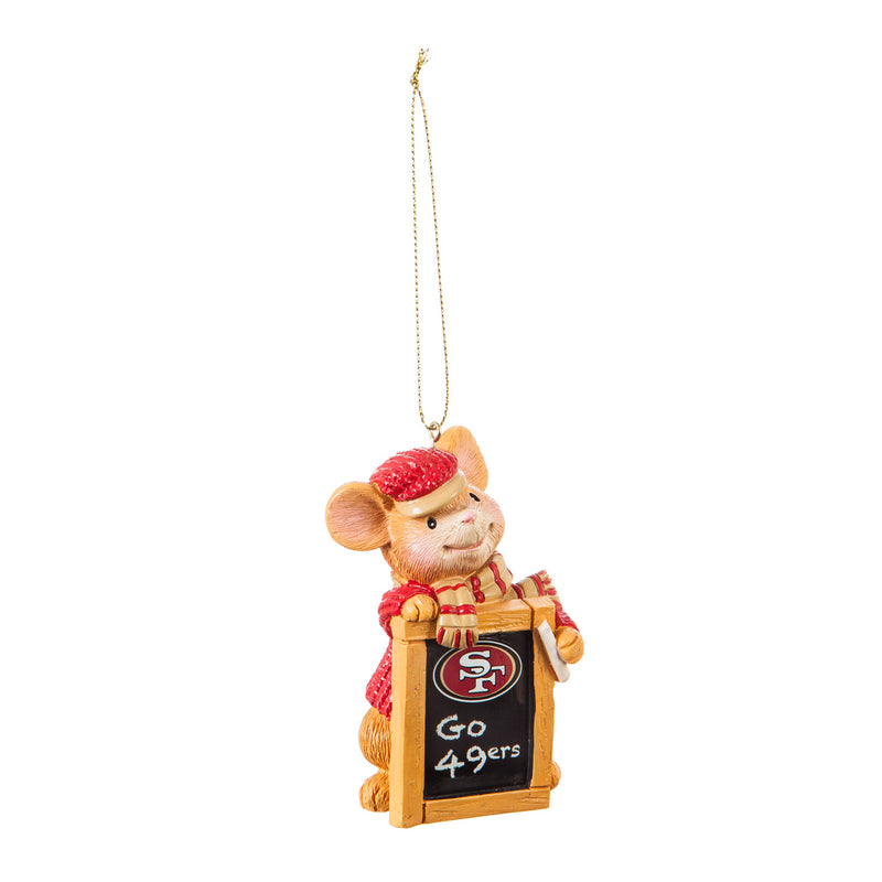 San Francisco 49ers, Holiday Mouse Ornament,3ot3826mou