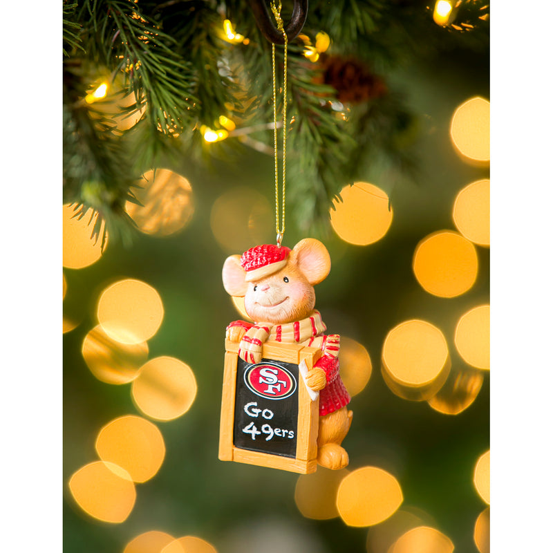 San Francisco 49ers, Holiday Mouse Ornament,3ot3826mou