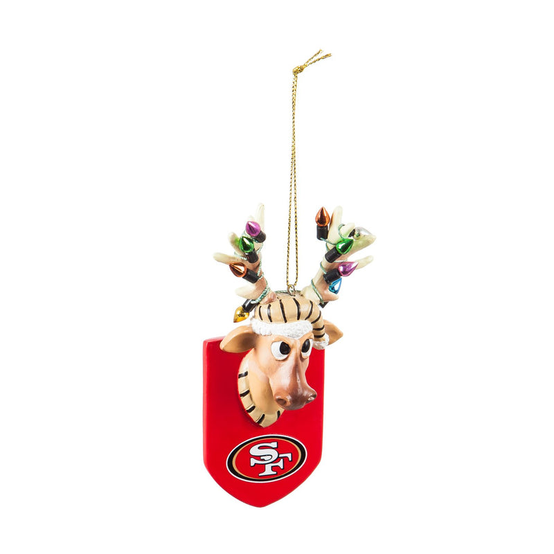 San Francisco 49ers, Resin Reindeer Ornament Officially Licensed Decorative Ornament for Sports Fans