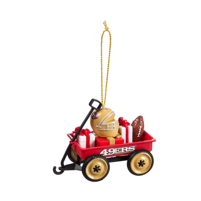 Evergreen Enterprises Team Wagon Ornament, San Francisco 49ers, 3.13'' x 1.75 '' x 2.5'' inches