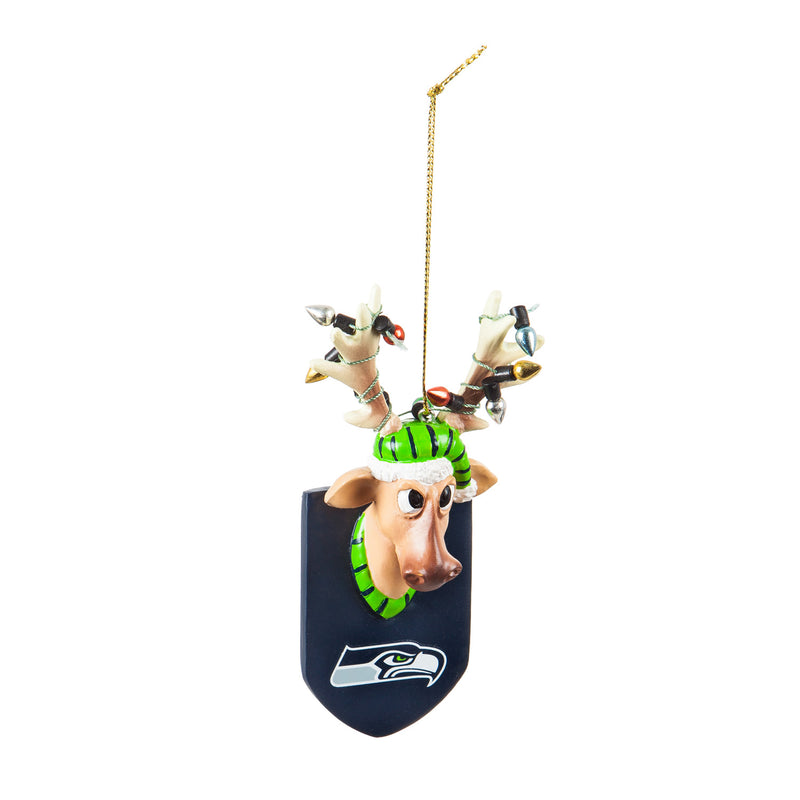Seattle Seahawks, Resin Reindeer Ornament Officially Licensed Decorative Ornament for Sports Fans