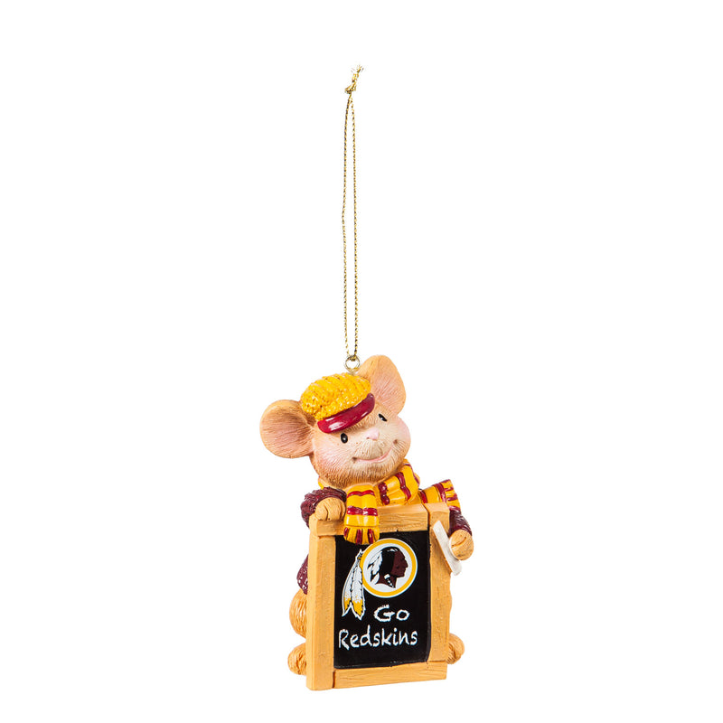 Evergreen Washington Redskins, Holiday Mouse Ornament, 2'' x 1.5 '' x 3.5'' inches