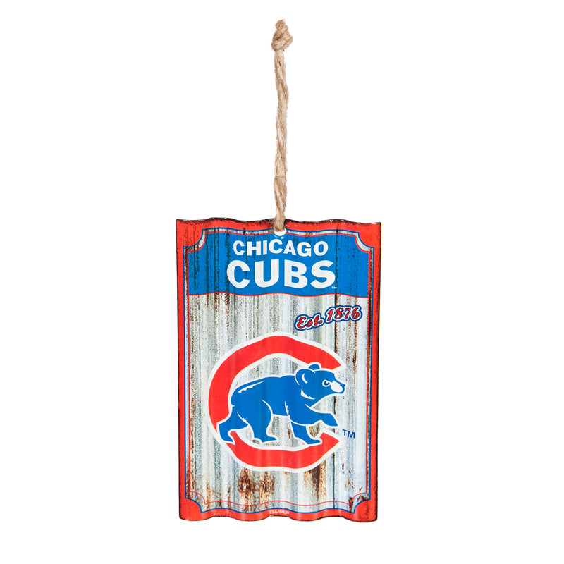 Evergreen Enterprises Chicago Cubs, Metal Corrugate Ornament, 3.25'' x 5 '' x 0.5'' inches