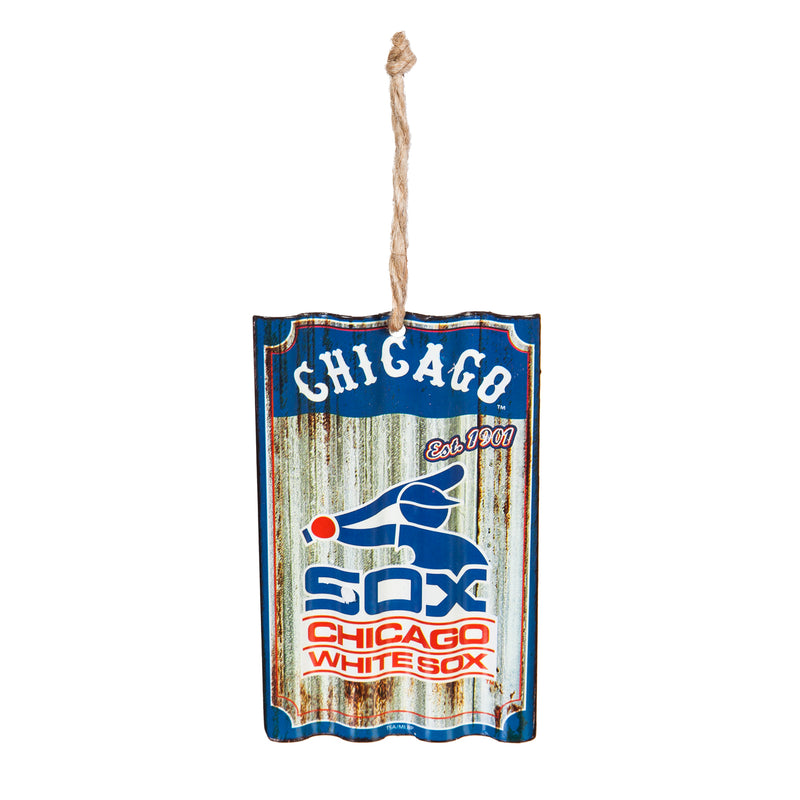Evergreen Enterprises Chicago White Sox, Metal Corrugate Ornament, 3.25'' x 5 '' x 0.5'' inches