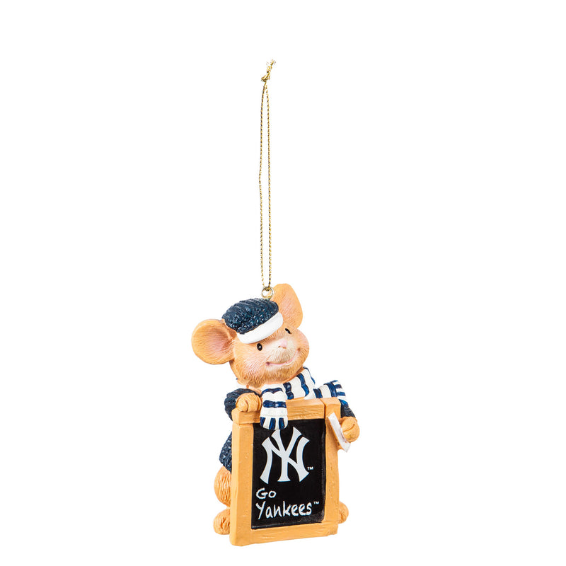 Evergreen New York Yankees, Holiday Mouse Ornament, 2'' x 1.5 '' x 3.5'' inches