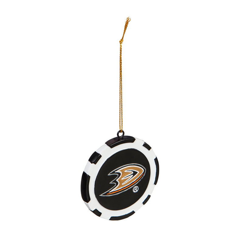 Team Sports America NHL Anaheim Ducks Unique Game Chip Christmas Ornament - 2.5" Long x 2.5" Wide x 0.25" High