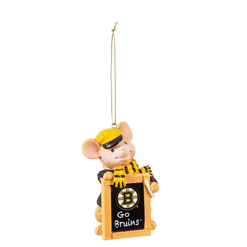 Evergreen Boston Bruins, Holiday Mouse Ornament, 2'' x 1.5 '' x 3.5'' inches