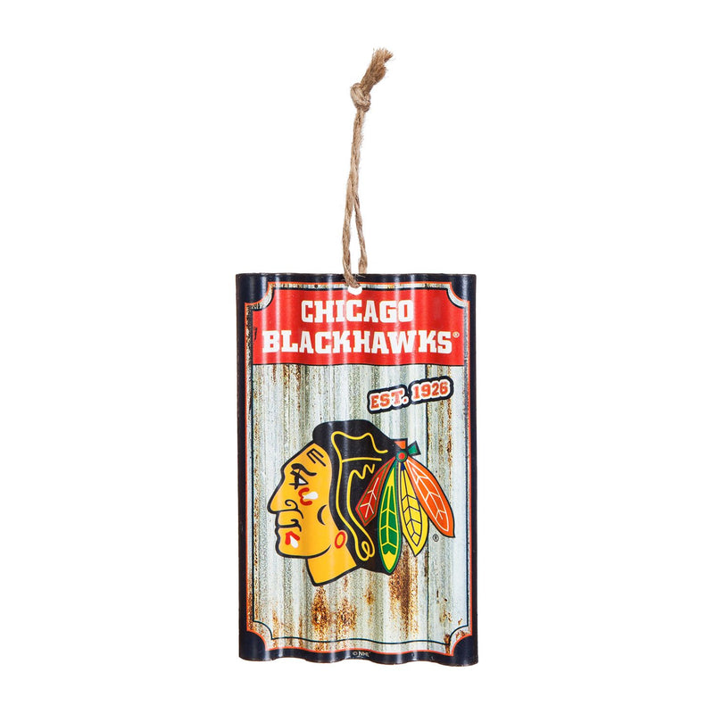 Team Sports America Chicago Blackhawks Corrugated Metal Ornament