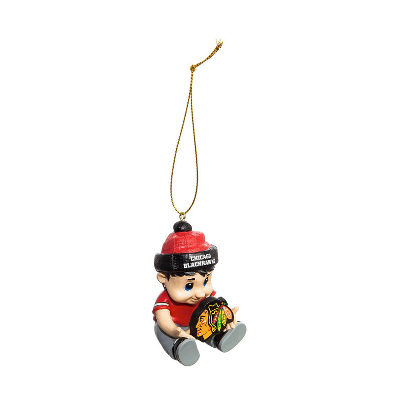 Team Sports America NHL Chicago Blackhawks Remarkable Adorable Lil Fan Christmas Ornament - 2" Long x 2" Wide x 3" High