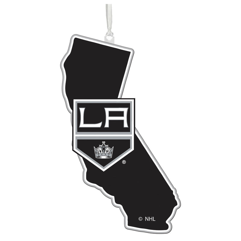 Team Sports America NHL Los Angeles Kings Festive State Shaped Christmas Ornament - 5" Long x 5" Wide x 0.2" High