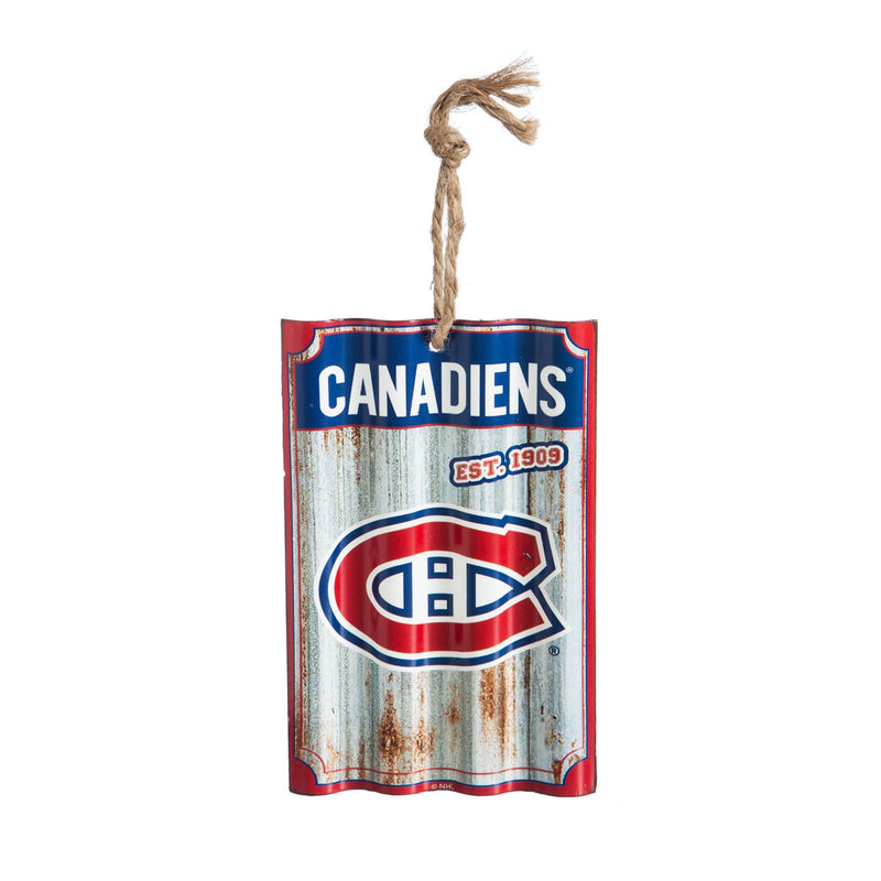 Team Sports America Montreal Canadiens Corrugated Metal Ornament