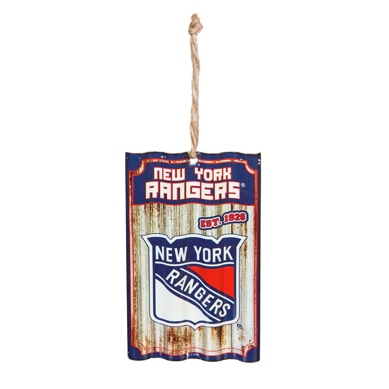 Team Sports America New York Rangers Corrugated Metal Ornament