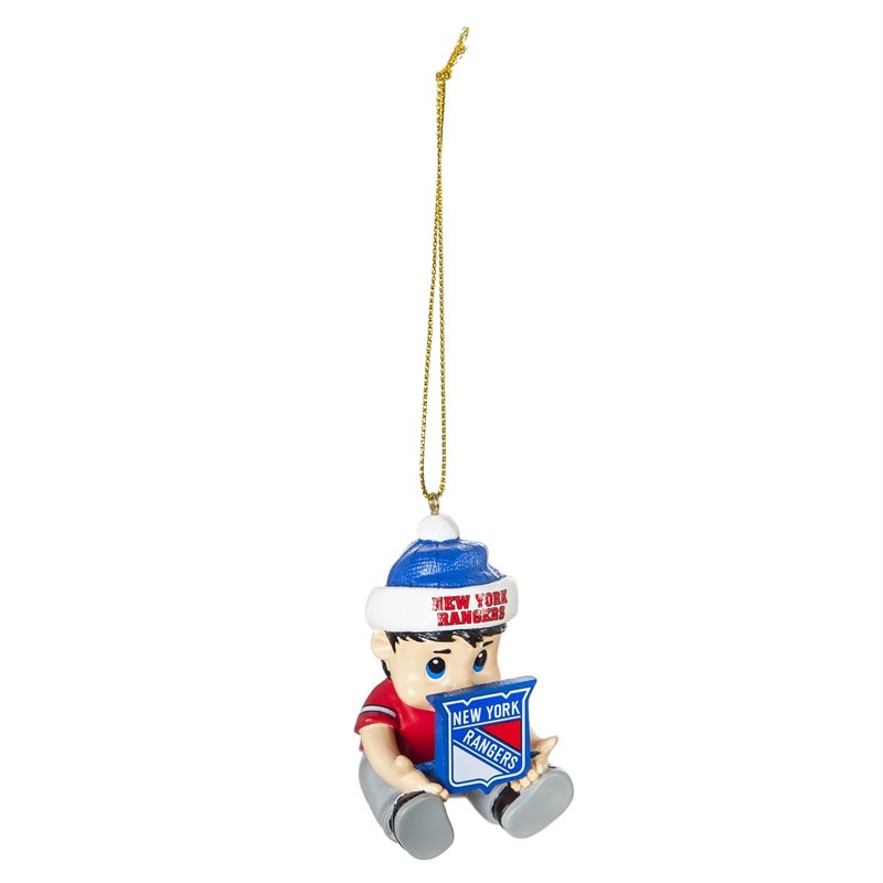 Team Sports America NHL New York Rangers Remarkable Adorable Lil Fan Christmas Ornament - 2" Long x 2" Wide x 3" High