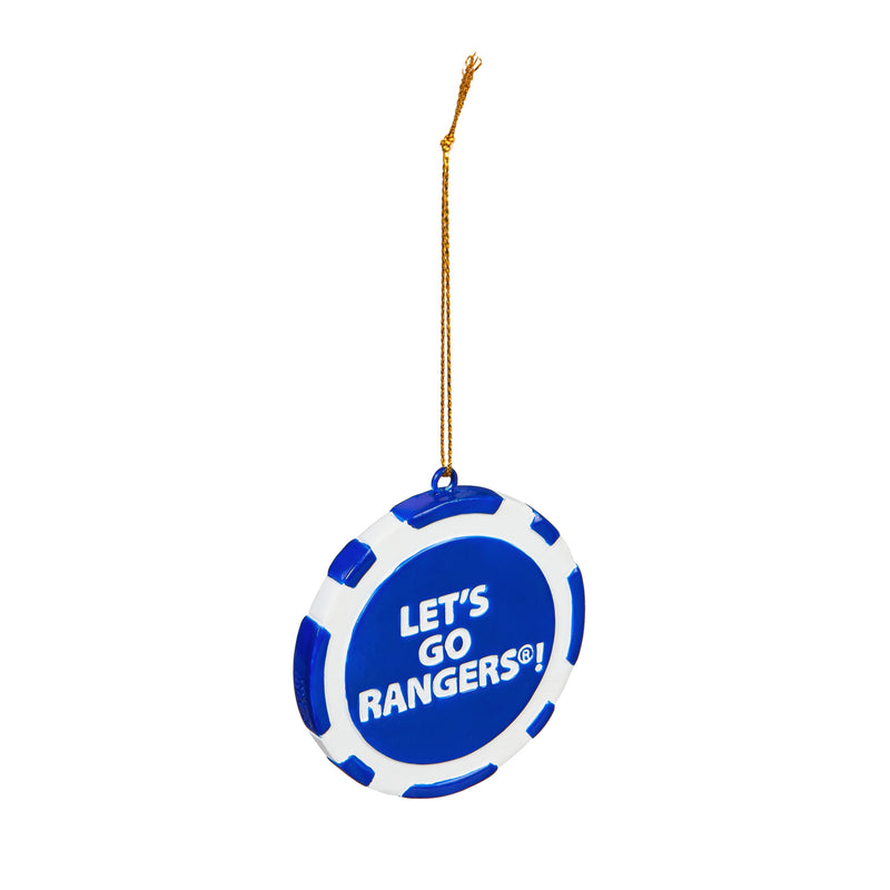 Team Sports America NHL New York Rangers Unique Game Chip Christmas Ornament - 2.5" Long x 2.5" Wide x 0.25" High