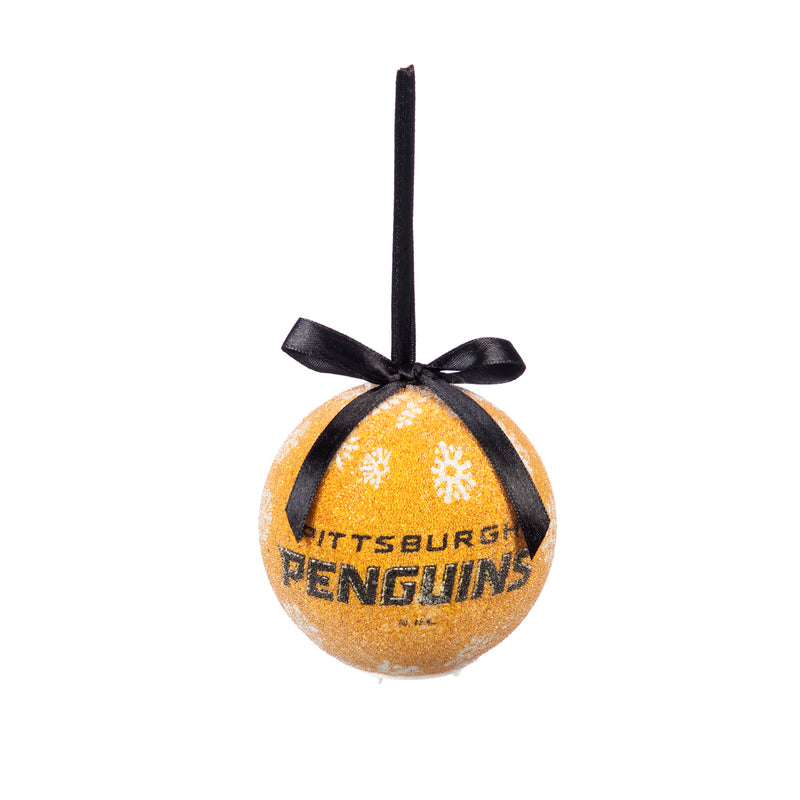Team Sports America LED Boxed Ornament Set of 6, Pittsburgh Penguins Christmas and Decor for NHL Sports Fans
