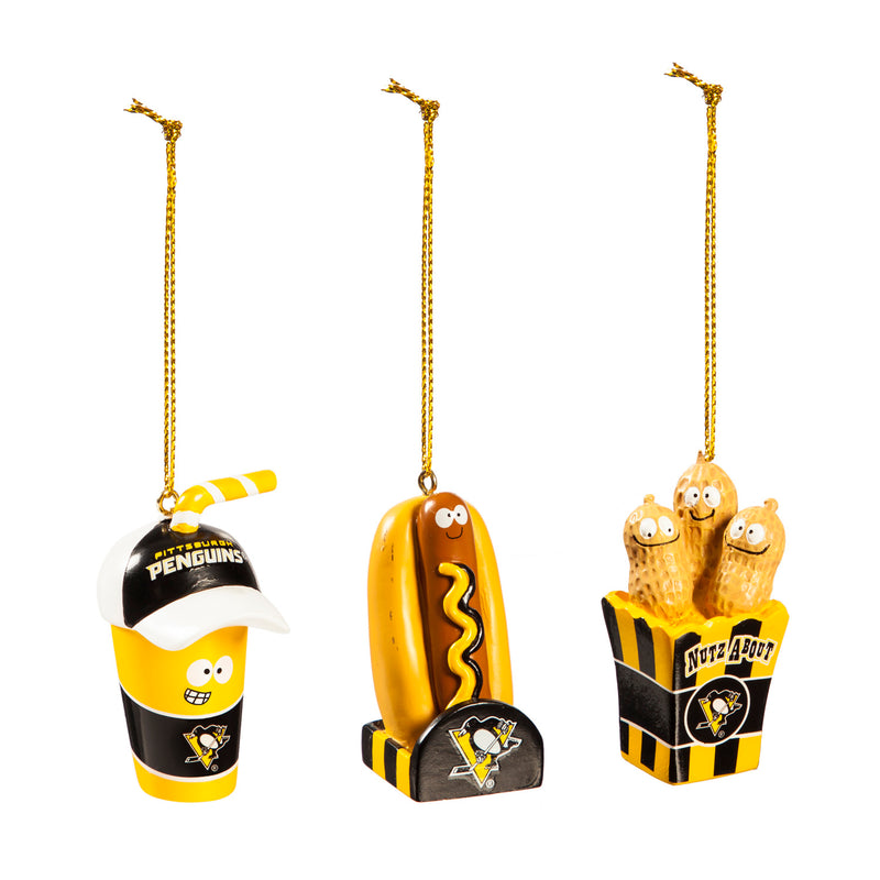 Pittsburgh Penguins, Snack Pack Ornament Set Officially Licensed Decorative Ornament for Sports Fans