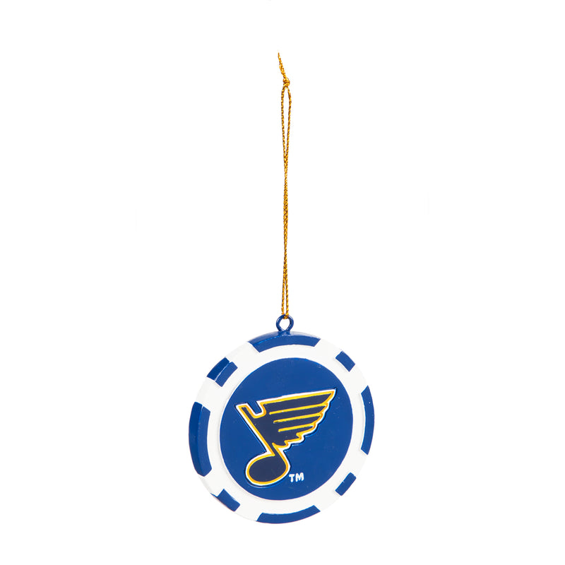 Team Sports America NHL St Louis Blues Unique Game Chip Christmas Ornament - 2.5" Long x 2.5" Wide x 0.25" High