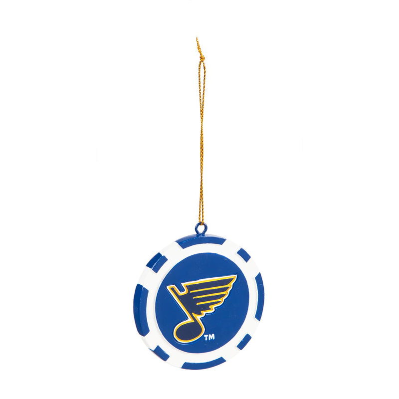 Team Sports America NHL St Louis Blues Unique Game Chip Christmas Ornament - 2.5" Long x 2.5" Wide x 0.25" High